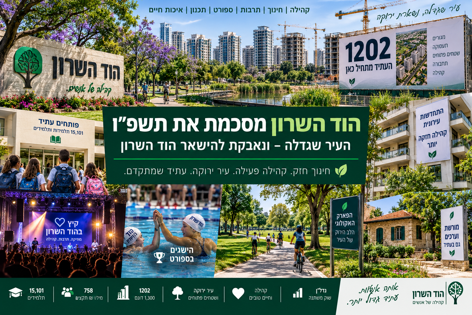 הוד השרון מסכמת את תשפ״ו: העיר שגדלה – ונאבקת להישאר הוד השרון